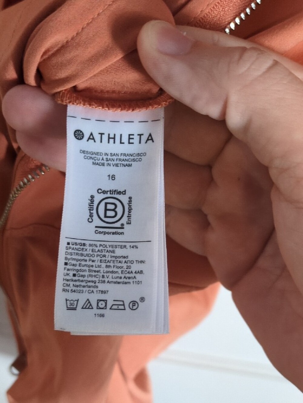 Athleta Rust-Orange Sleeveless Zip Romper - Picture 4 of 4